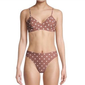 Time And Tru Brown And White Underwire Bikini Top